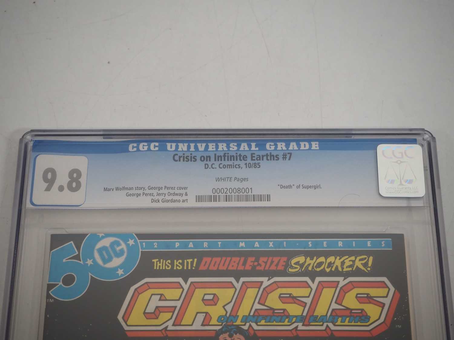 CRISIS ON INFINITE EARTHS #7 - (1985 - DC) - GRADED 9.8 (NM/MINT) by CGC - Part 7 which includes the - Image 3 of 4