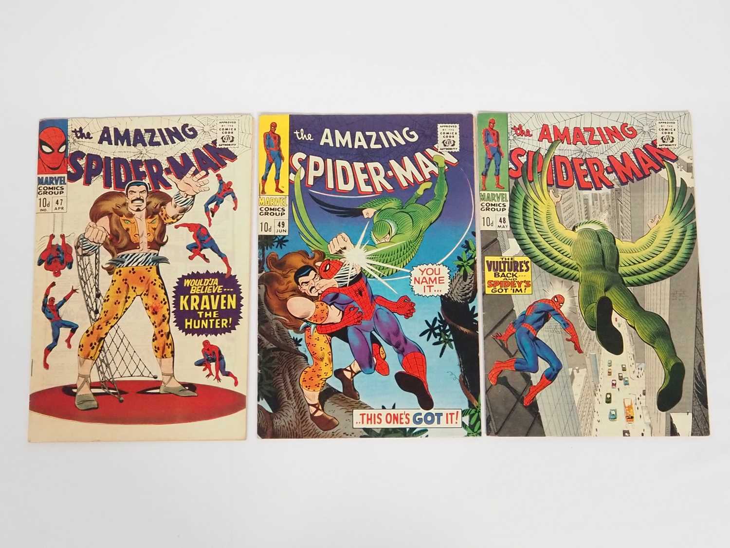 AMAZING SPIDER-MAN #47, 48, 49 (3 in Lot) - (1967 - MARVEL - UK Price Variant) - Includes the