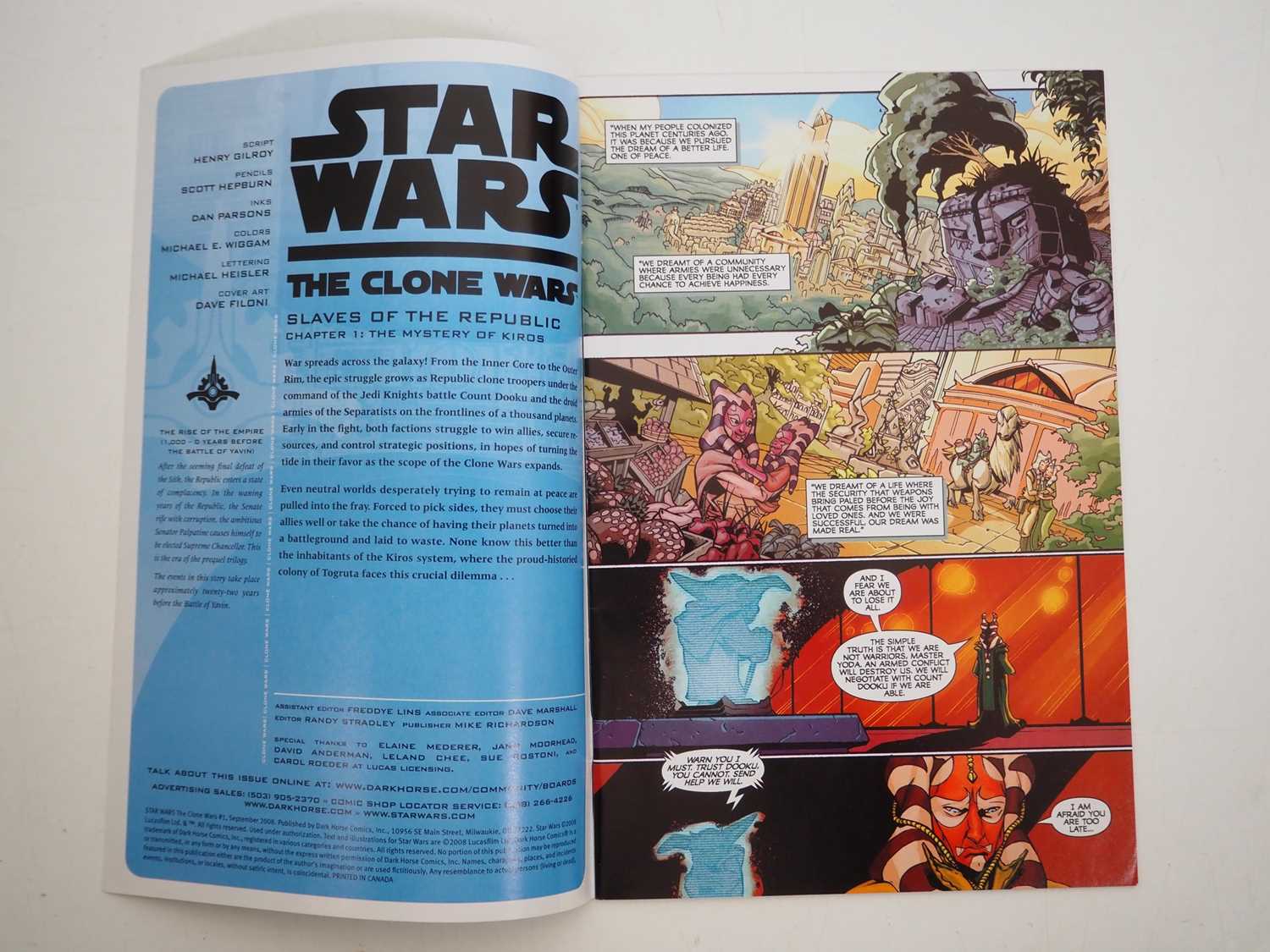 STAR WARS: THE CLONE WARS #1 (2008 - DARK HORSE) - Includes the first appearance of Ahsoka Tano + - Image 3 of 9