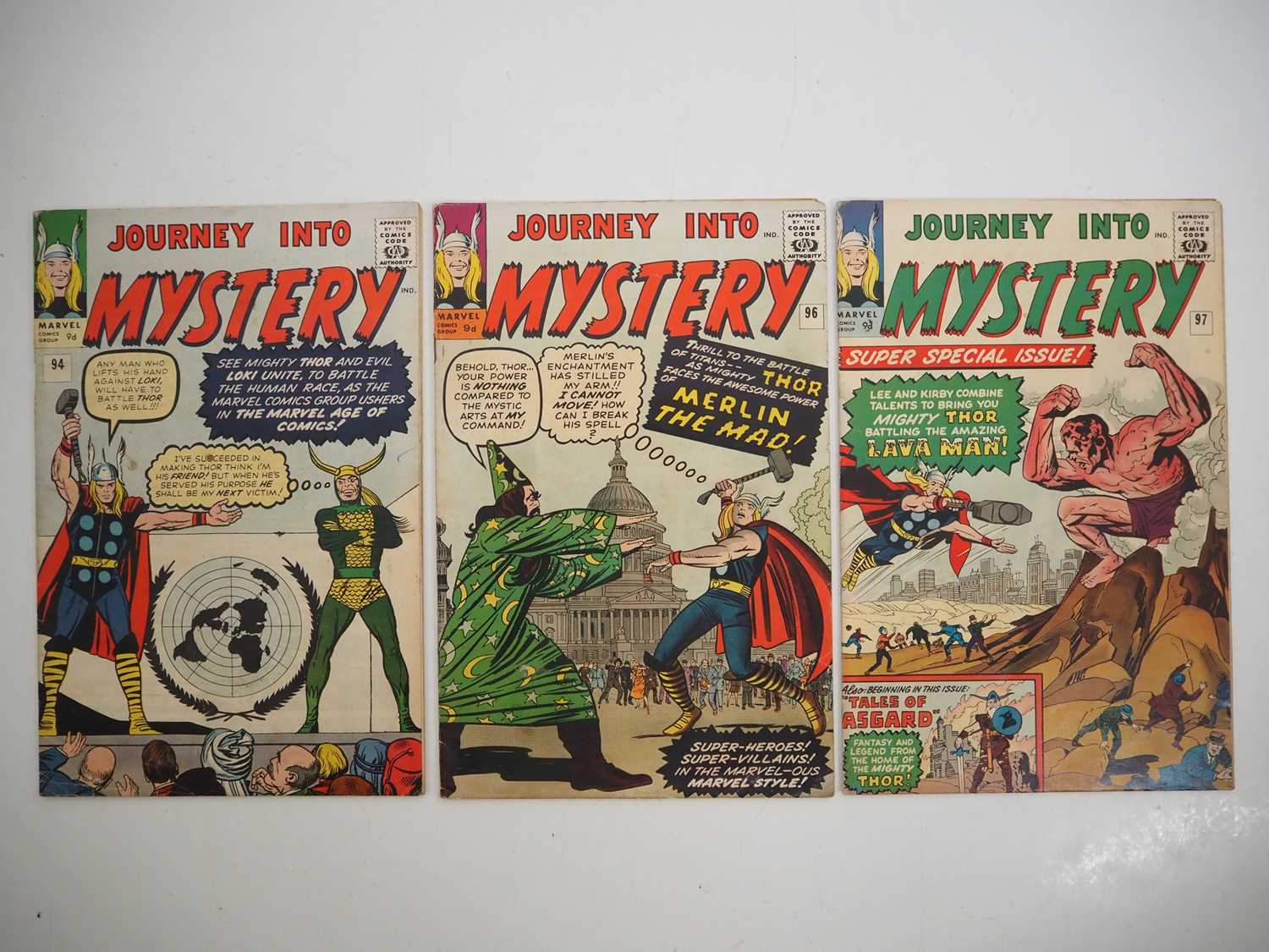 JOURNEY INTO MYSTERY #94, 96, 97 (3 in Lot) - (1963 - MARVEL - UK Price Variant) - Includes the