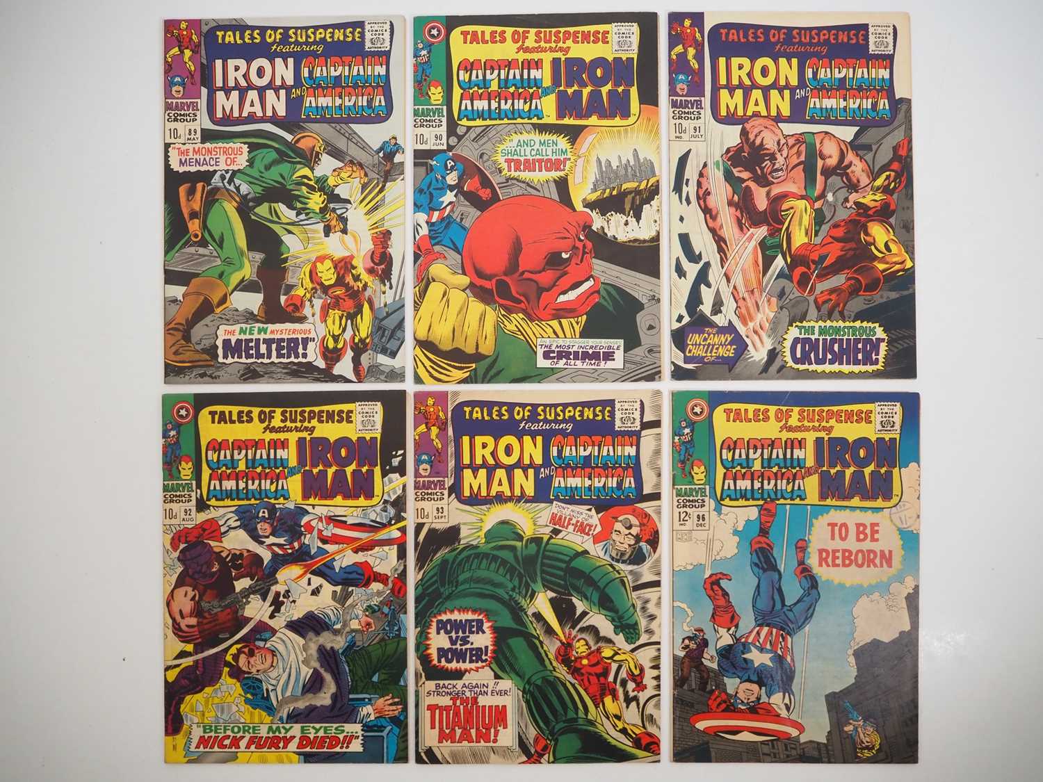 TALES OF SUSPENSE #89, 90, 91, 92, 93, 96 (6 in Lot) - (1967 - MARVEL - US & UK Price Variant) -