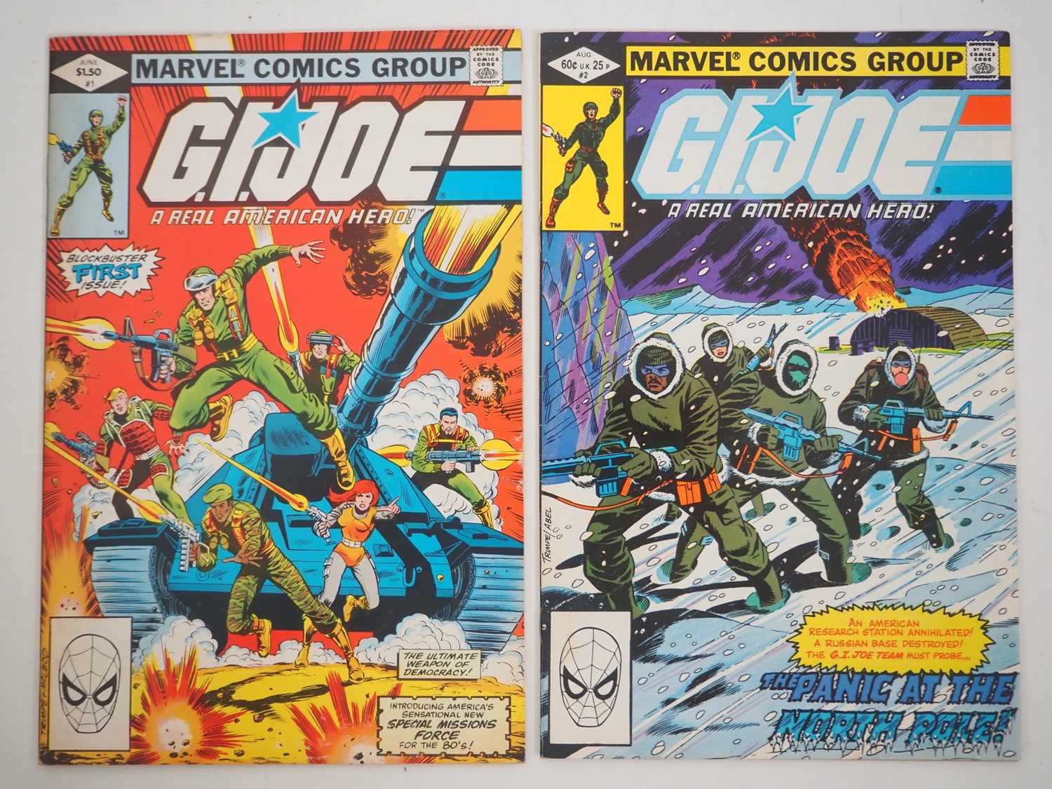 G.I. JOE: A REAL AMERICAN HERO #1 & 2 (2 in Lot) - (1982 - MARVEL) - First team appearances of G.