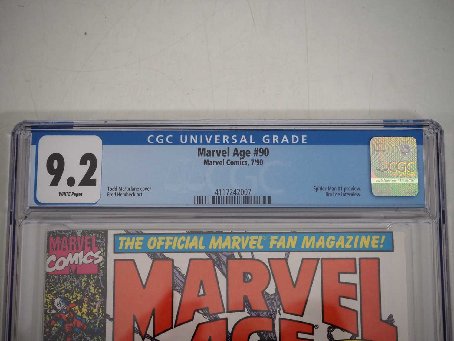 MARVEL AGE #90 (1990 - MARVEL) - GRADED 9.2 (NM-) by CGC - Spider-Man #1 preview with cover art by - Image 3 of 4