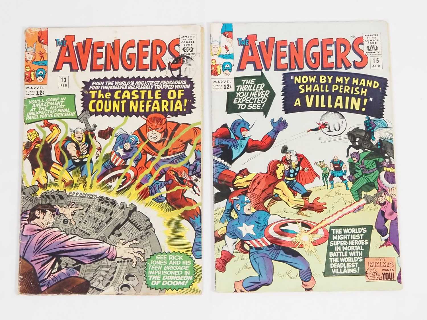 AVENGERS #13 & 15 (2 in Lot) - (1965 - MARVEL) - Includes the first appearance of Count Nefaria +