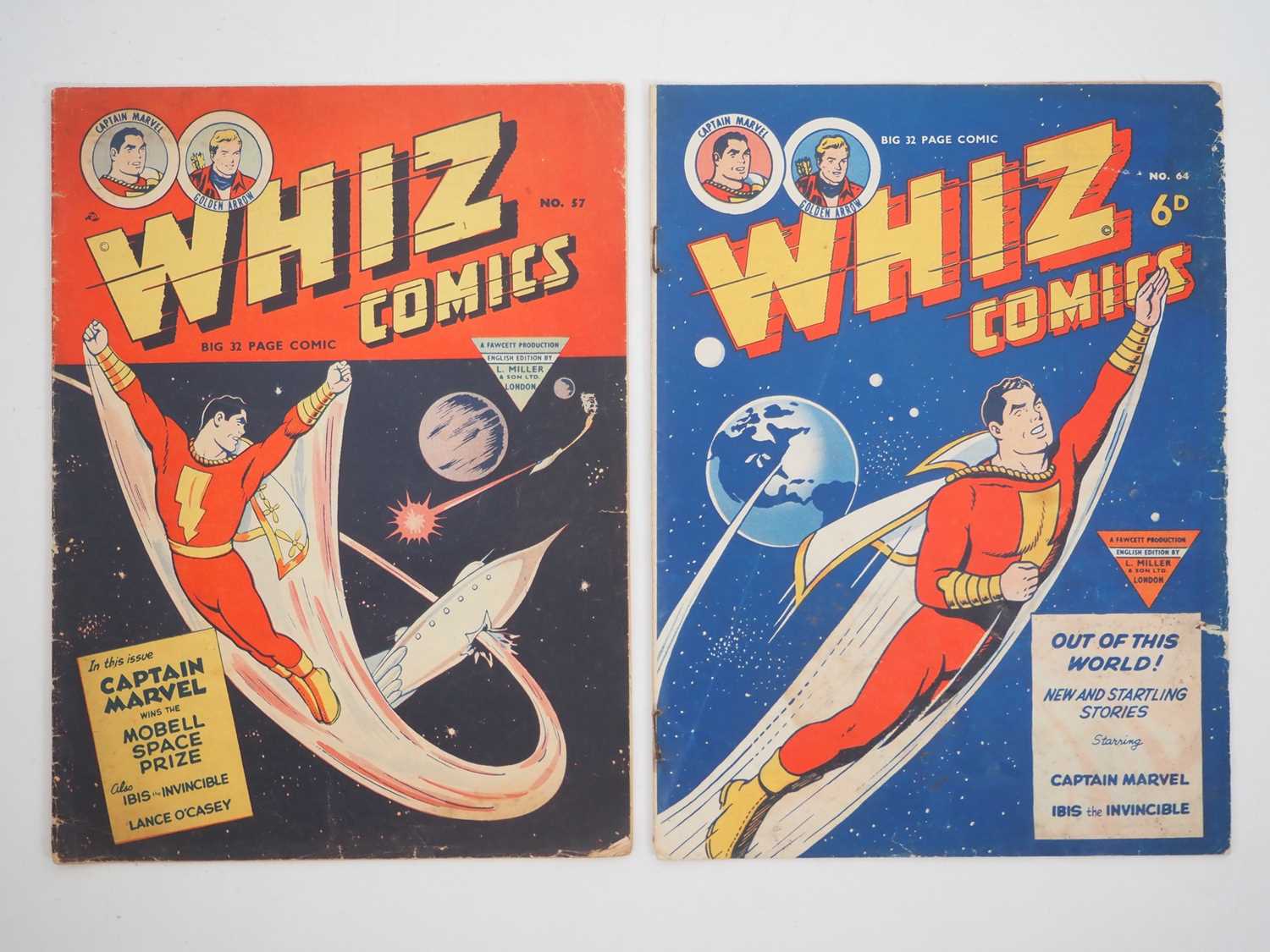 WHIZ COMICS #57 & 64 (2 in Lot) - (1951/1952 - L. MILLER & SON LTD.) - Two of the earlier larger