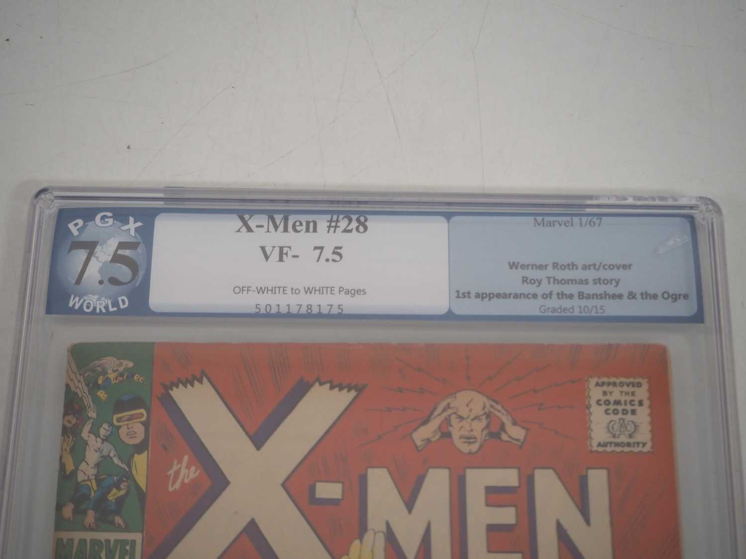 X-MEN #28 (1967 - MARVEL) GRADED 7.5 (VF-) by PGX - The first full appearance of Banshee, father - Image 3 of 4