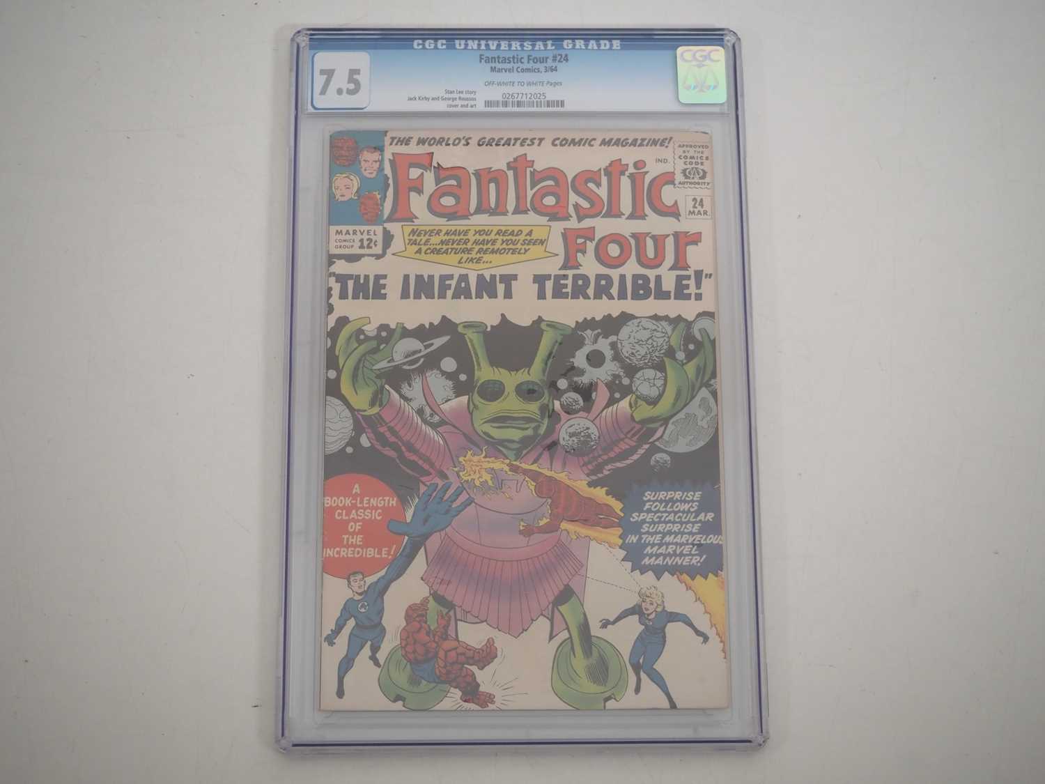 FANTASTIC FOUR #24 (1964 - MARVEL) - GRADED 7.5 (VF-) by CGC - "The Infant Terrible!" - Jack Kirby &