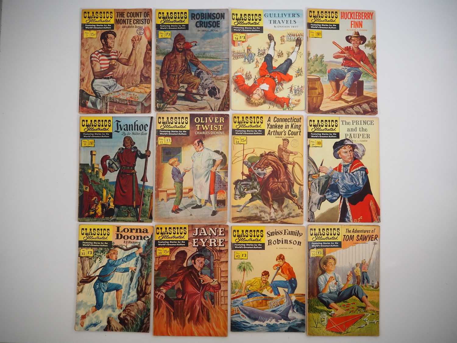 CLASSICS ILLUSTRATED: AMERICAN/BRITISH ISSUES (12 in Lot) - #3(US: HRN 167), 10(UK: HRN 153), 16(UK: