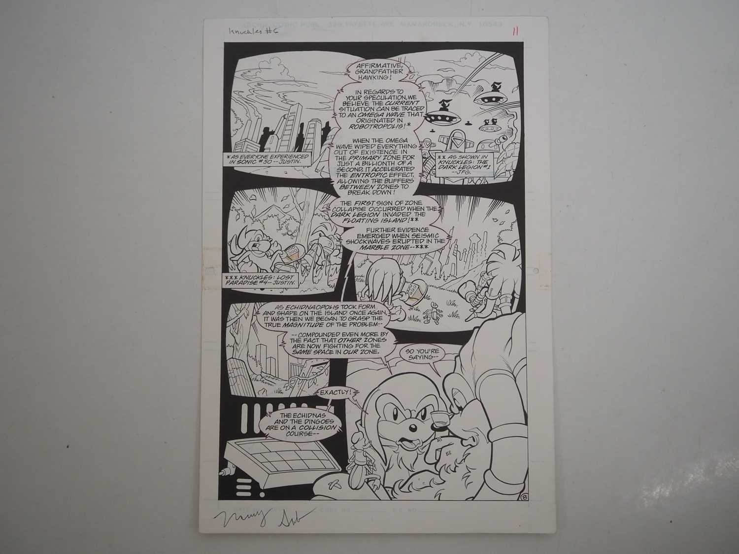 MANNY GALAN ORIGINAL ART FOR KNUCKLES THE ECHIDNA (2 in Lot) - Three (3) pages of original art by - Image 11 of 15