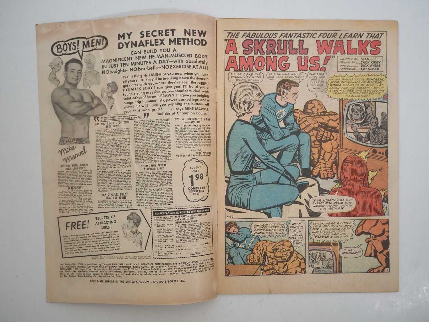 FANTASTIC FOUR #18 (1963 - MARVEL - UK Price Variant) - First appearance and Origin of the Super- - Image 3 of 11