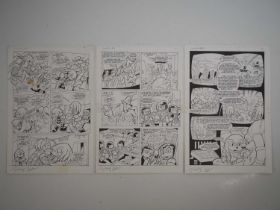 MANNY GALAN ORIGINAL ART FOR KNUCKLES THE ECHIDNA (2 in Lot) - Three (3) pages of original art by