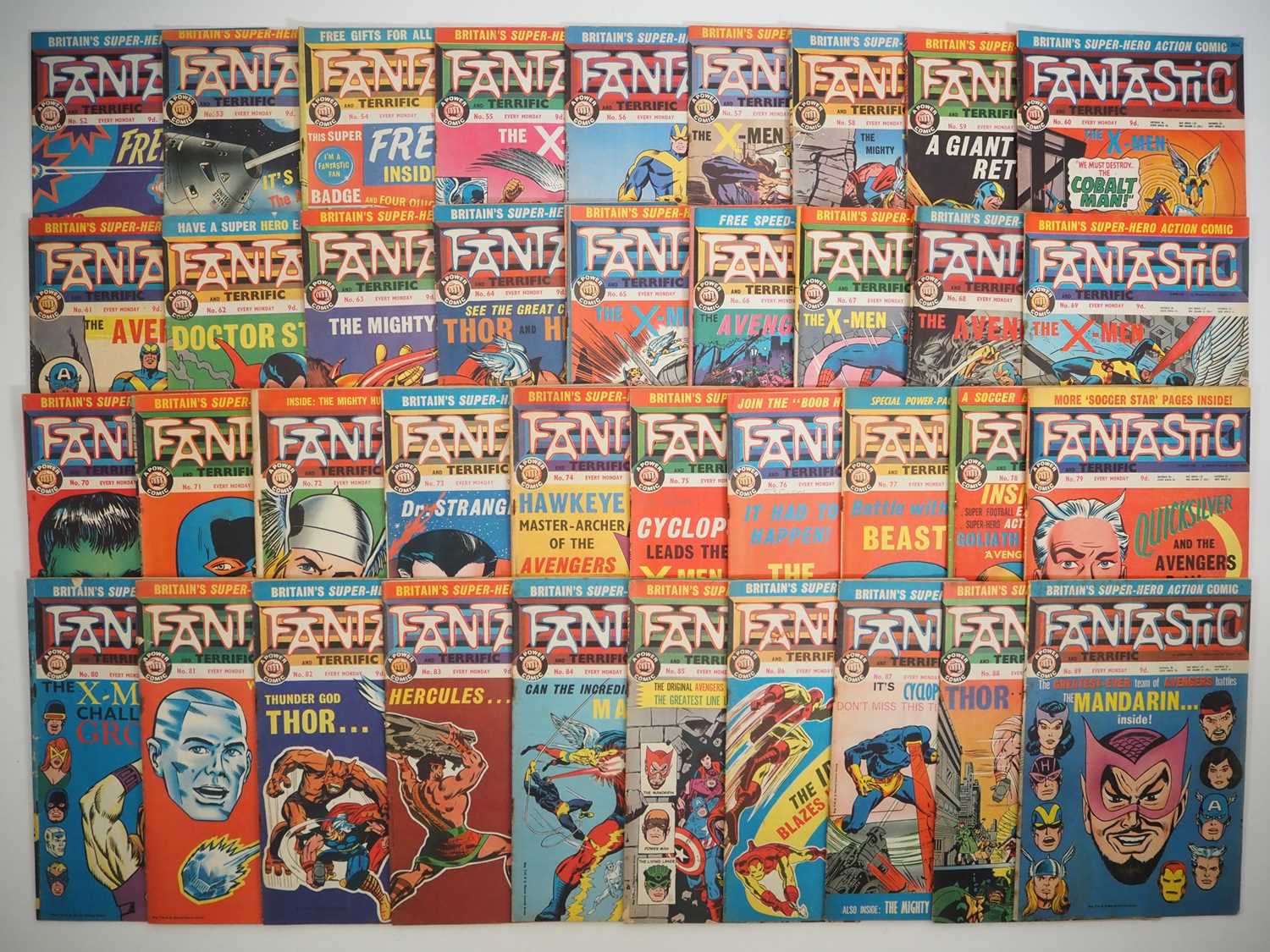 FANTASTIC & TERRIFIC #52 to 89 (38 in Lot) - (1968 - ODHAMS PRESS) - Full unbroken run of the