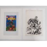 JIM BAIKIE ORIGINAL COVER ART FOR ELECTRIC WARRIOR #17 + COMIC (2 in Lot) - Original cover art