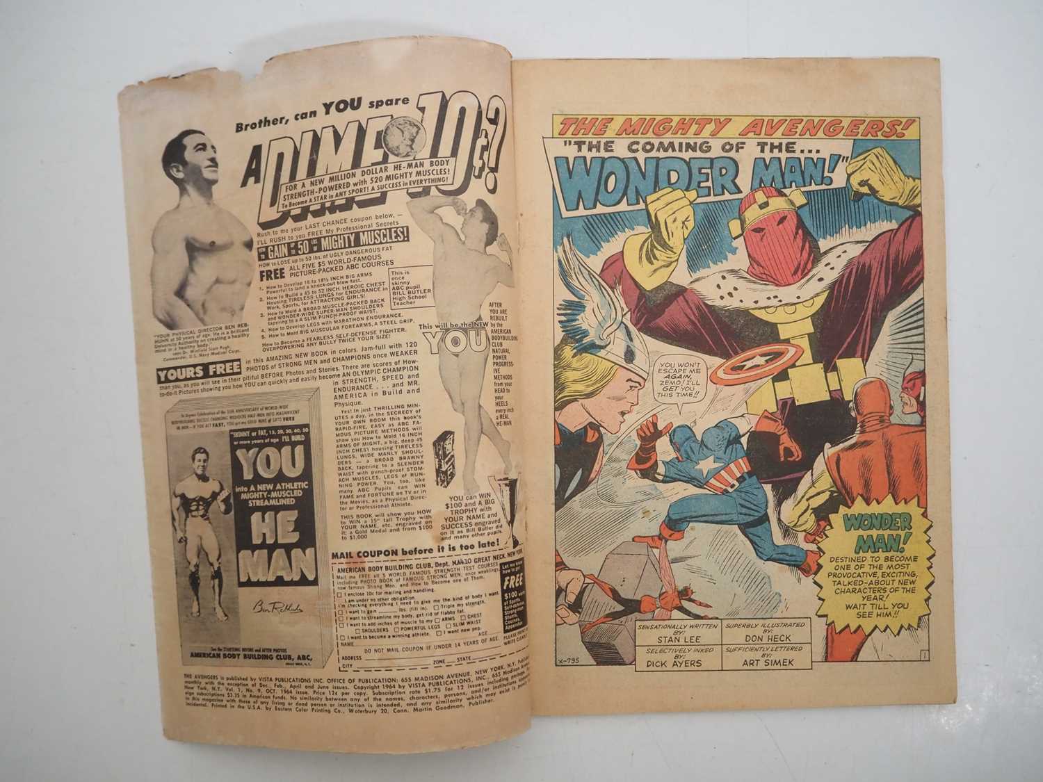 AVENGERS #9 (1964 - MARVEL) - The first appearance and 'death' of Wonder Man - Cover art Jack - Image 9 of 17
