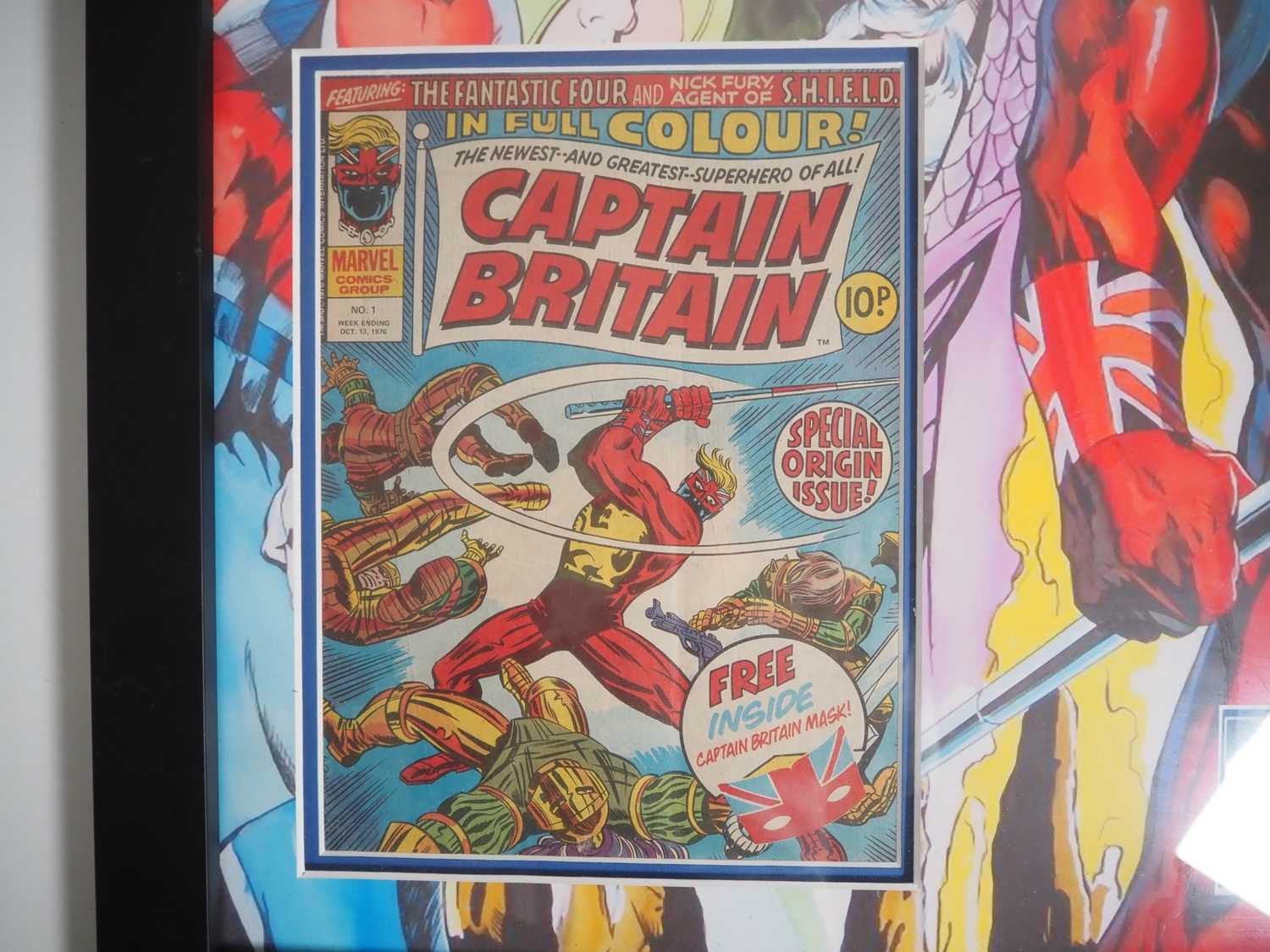 CAPTAIN BRITAIN #1 - Framed and glazed display featuring the first issue of Captain Britain + the - Image 2 of 4