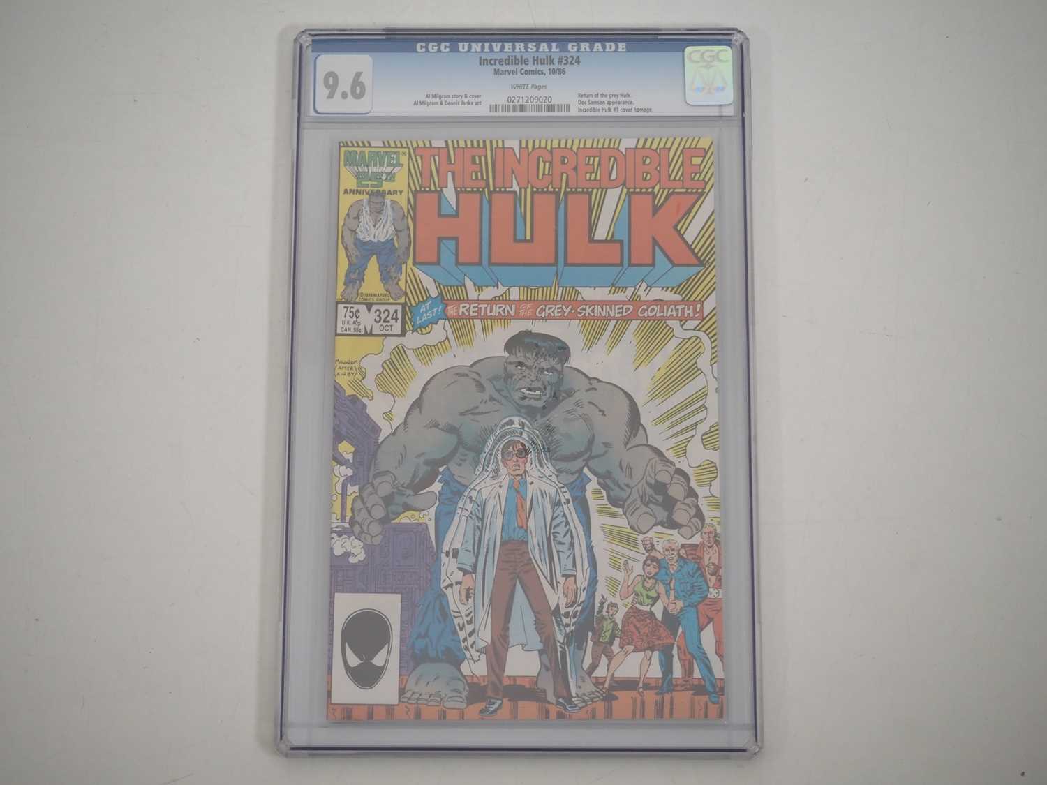INCREDIBLE HULK #324 (1986 - MARVEL) GRADED 9.6 (NM+) by CGC - The return of the grey Hulk -