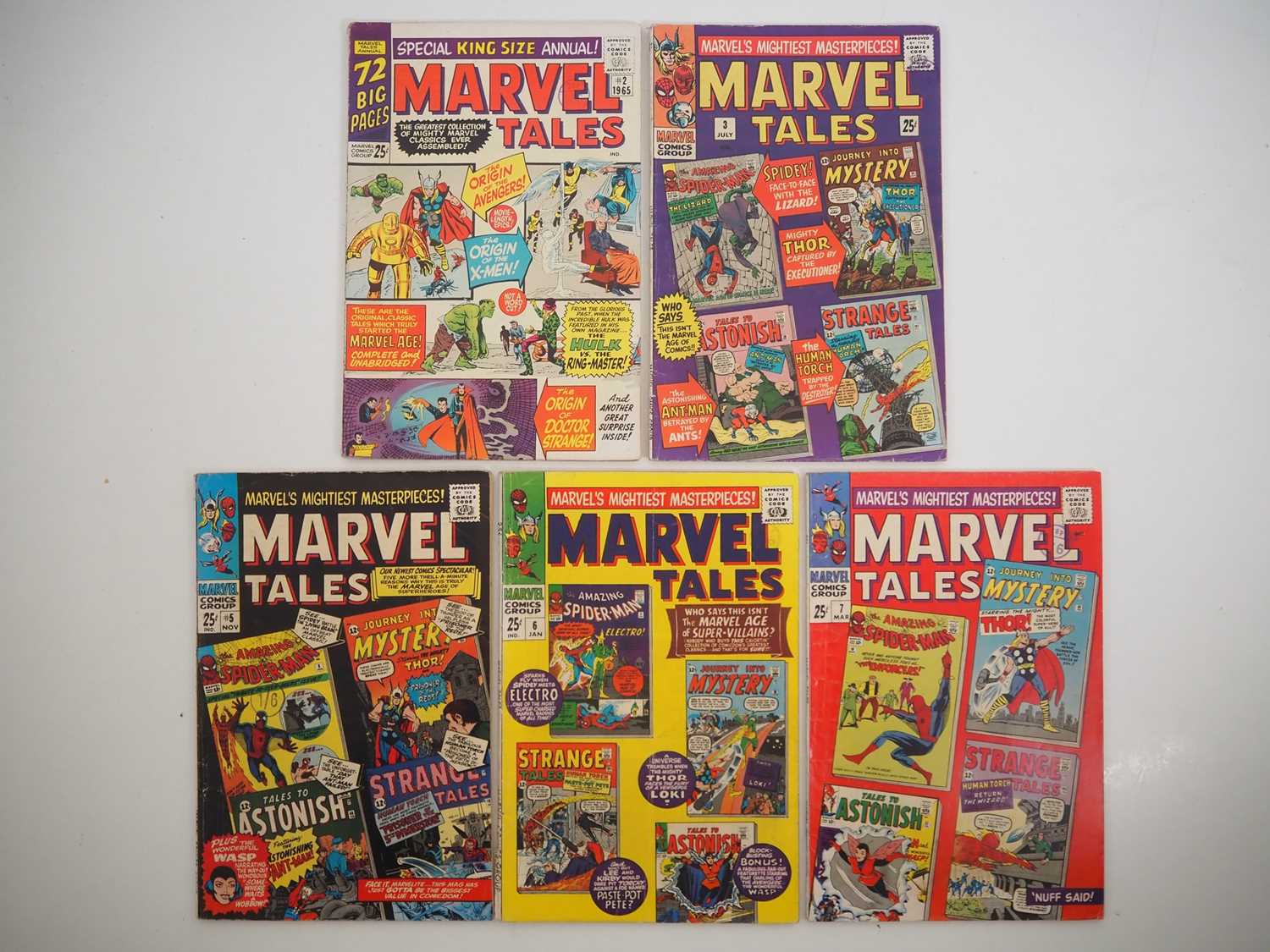 MARVEL TALES VOL. 2 #2, 3, 5, 6, 7 (5 in Lot) - (1965/1967 - MARVEL) - Includes reprints of X-Men #