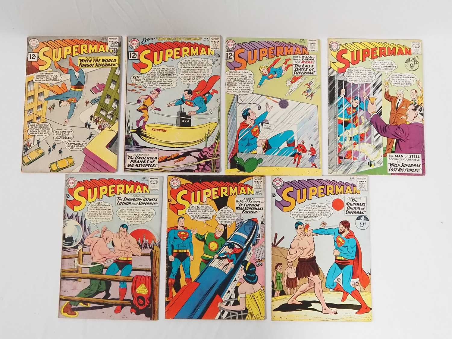 SUPERMAN #150, 154, 156, 160, 164, 170, 171 (7 in Lot) - (1962/1964 - DC) - Includes appearances