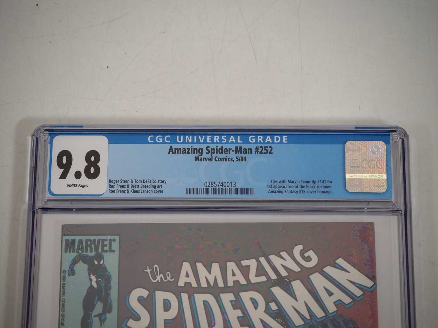 AMAZING SPIDER-MAN #252 (1984 - MARVEL) - GRADED 9.8(NM/MINT) by CGC - Ties with Marvel Team-Up #141 - Image 3 of 4