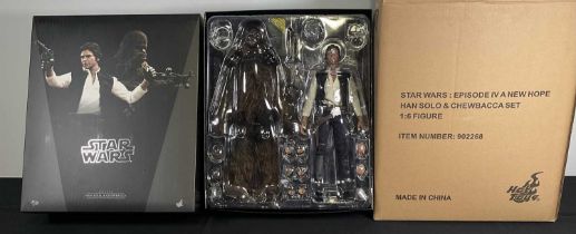 STAR WARS - A Hot Toys Movie Masterpiece Series Han Solo and Chewbacca 1/th scale collectible