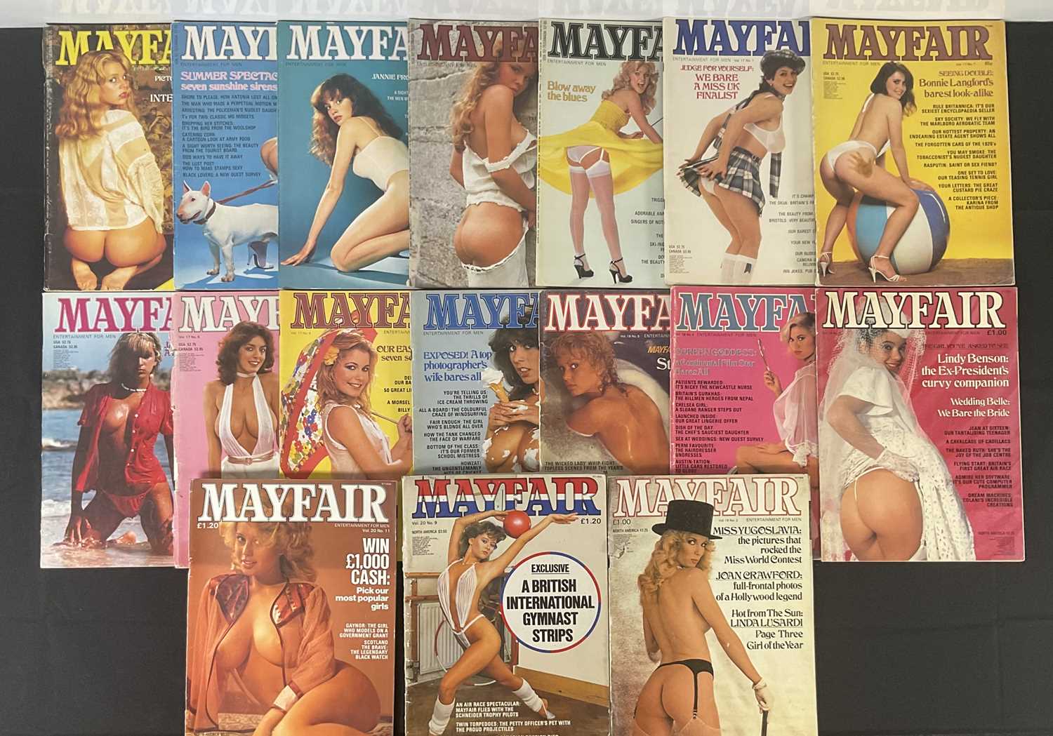 Top Shelf Collectibles - A group of vintage MAYFAIR adult men's lifestyle magazines ranging from