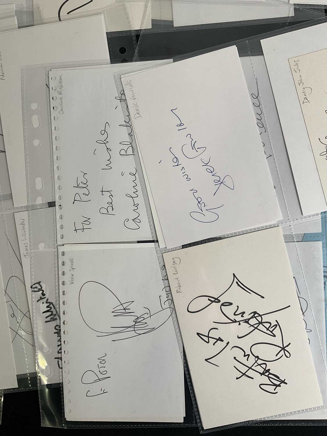 A large quantity of signed autograph cards by mostly British celebrities to include DAWN FRENCH, - Image 3 of 6