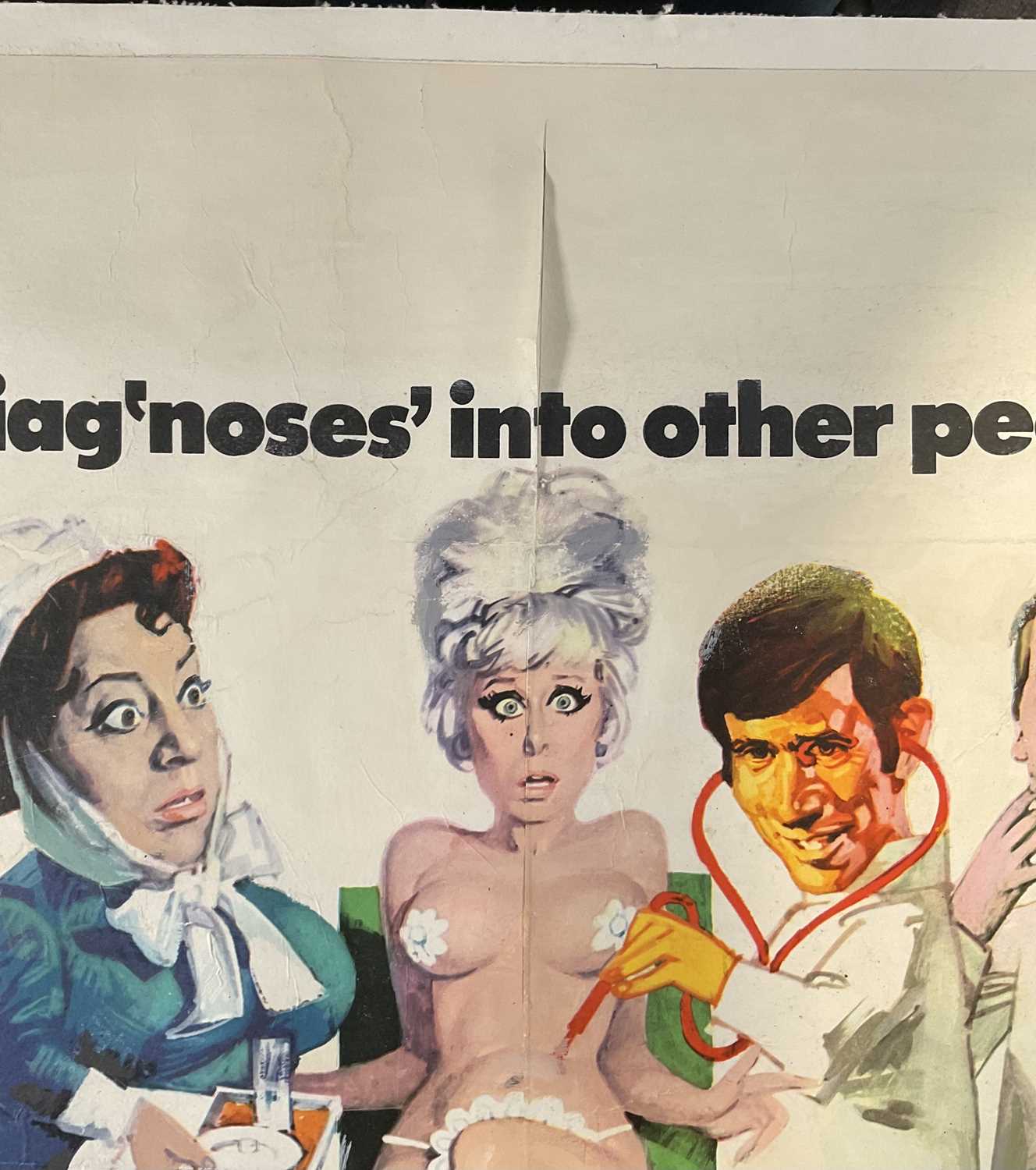 CARRY ON AGAIN DOCTOR (1969) Linen backed and restored UK Quad film poster, Peter Rogers classic - Image 4 of 6