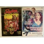 Two German A1 (23" x 33") Horror film posters for SQUIRM (1976) Drew Struzan artwork, together