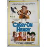 CARRY ON HENRY (1971) UK one sheet movie poster, artwork by Arnaldo Putzu, folded.