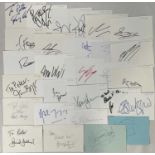 A collection of male comedy actors and comedians autographs on card to include EUGENE LEVY, CHRIS