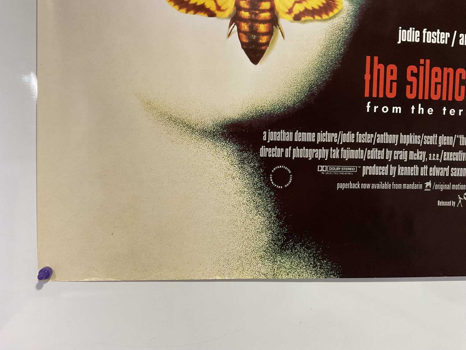 SILENCE OF THE LAMBS (1990) UK Quad film poster, classic horror movie starring Jodie Foster and - Image 4 of 5