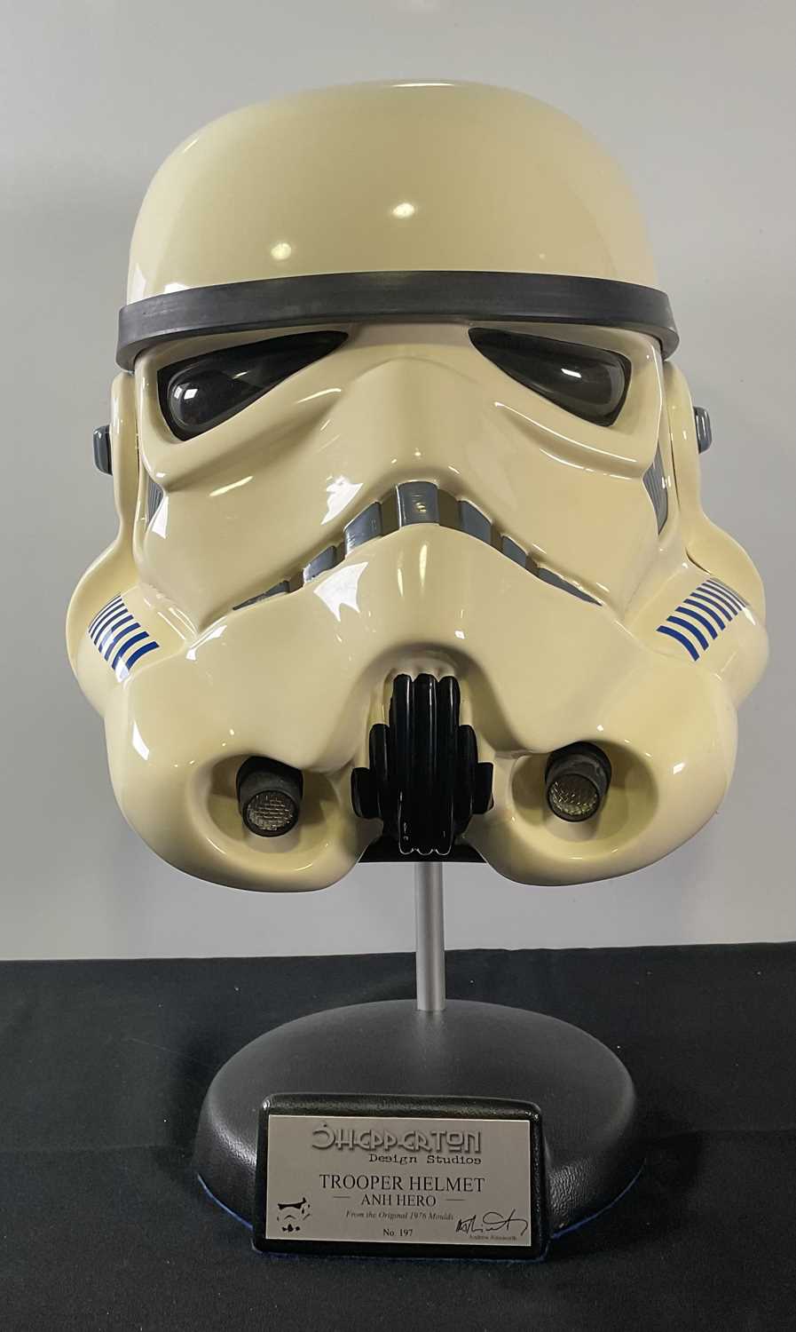 STAR WARS - A Shepperton Design Studios A New Hope, hero series Stormtrooper helmet no.197 on a