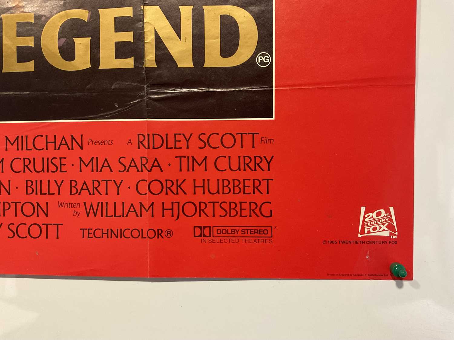 LEGEND (1985) UK Quad film poster, Ridley Scott directed fantasy adventure starring a young Tom - Image 3 of 5
