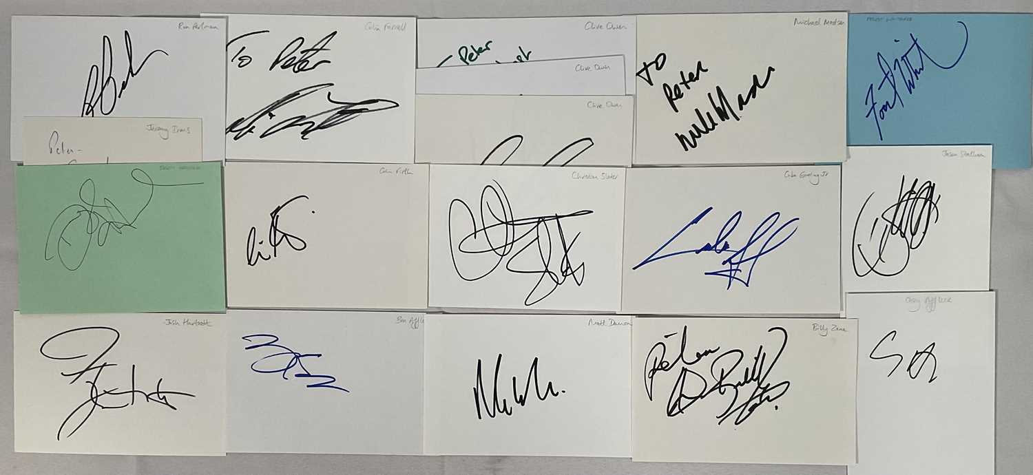 A group of autograph cards signed by Hollywood A-listers to include BEN AFFLECK, CASEY AFFLECK, MATT
