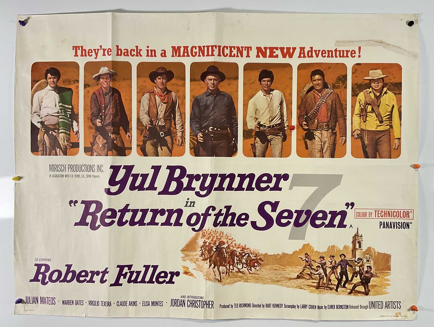 A group of Western movie posters comprising RETURN OF THE SEVEN (1966) UK Quad, rolled, THE - Image 2 of 6