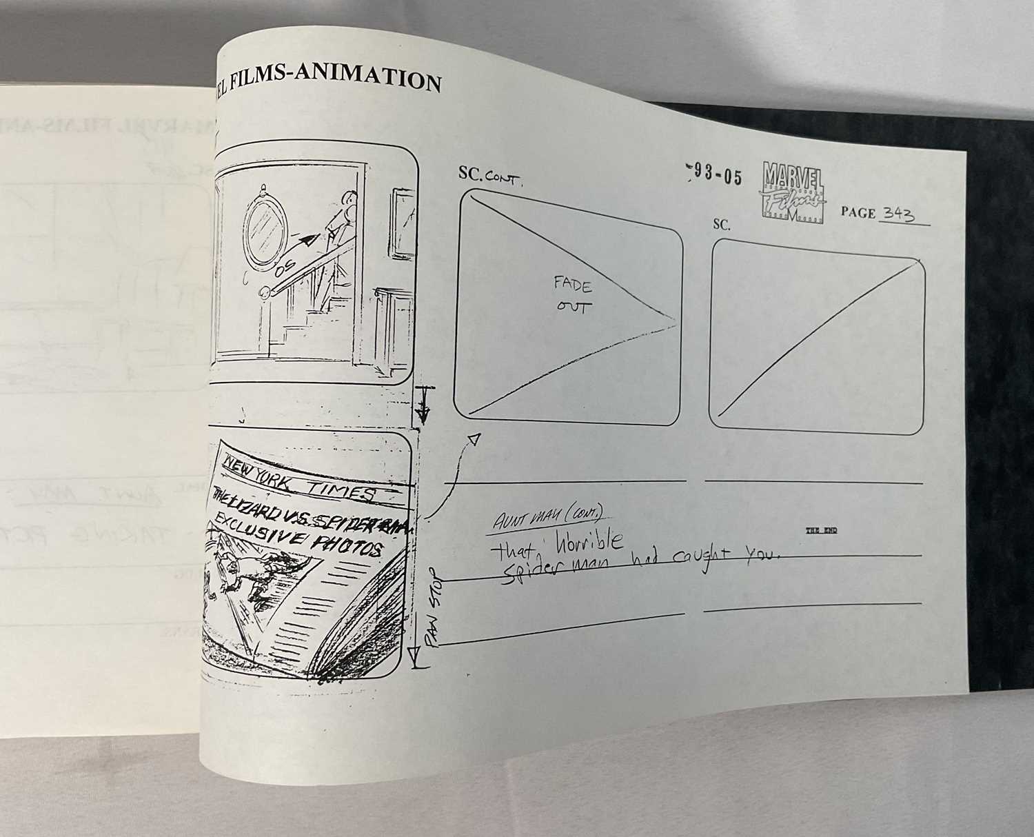 A folio of storyboards from the production of SPIDER-MAN the animated series, signed and stamped - Image 5 of 9