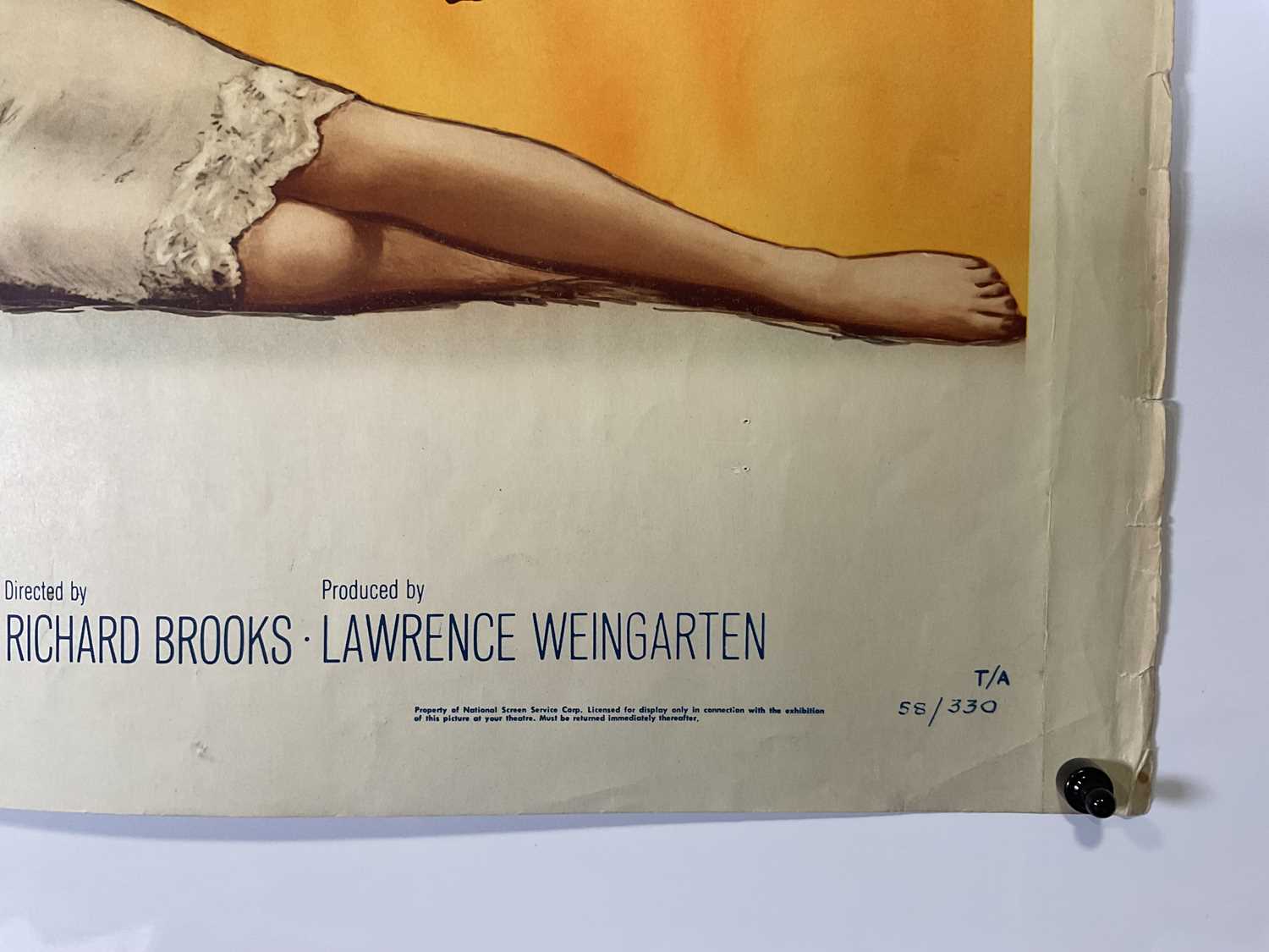 CAT ON A HOT TIN ROOF (1958) US half sheet film poster for the Elizabeth Taylor Drama, artwork by - Image 3 of 6