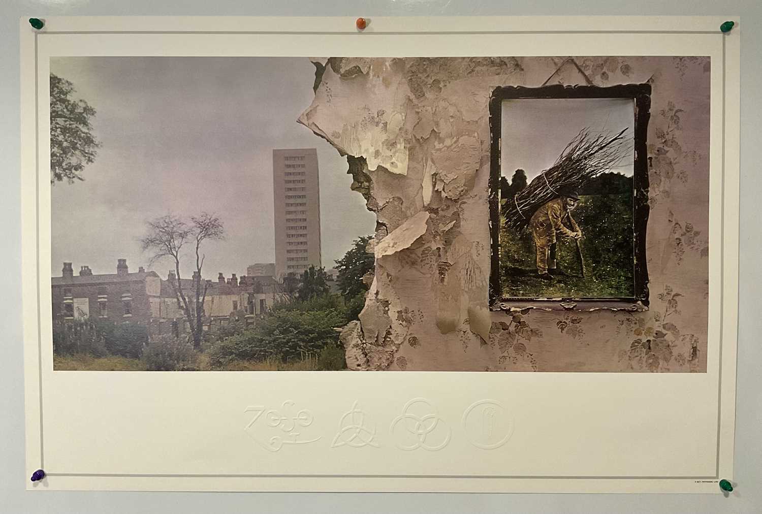 LED ZEPPELIN - A group of four lithographs reproducing the first IV Led Zeppelin album covers on - Image 3 of 5