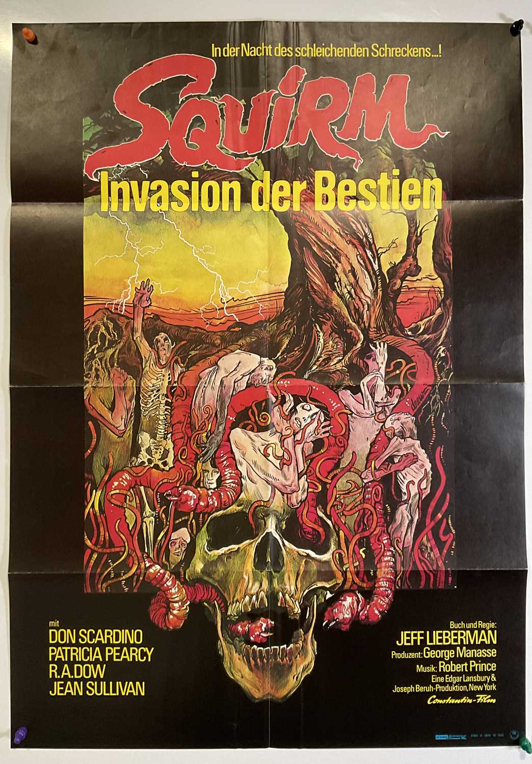 Two German A1 (23" x 33") Horror film posters for SQUIRM (1976) Drew Struzan artwork, together - Image 2 of 3