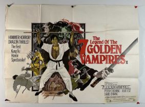THE LEGEND OF THE SEVEN GOLDEN VAMPIRES (1974) UK Quad film poster, Hammer Horror starring Peter