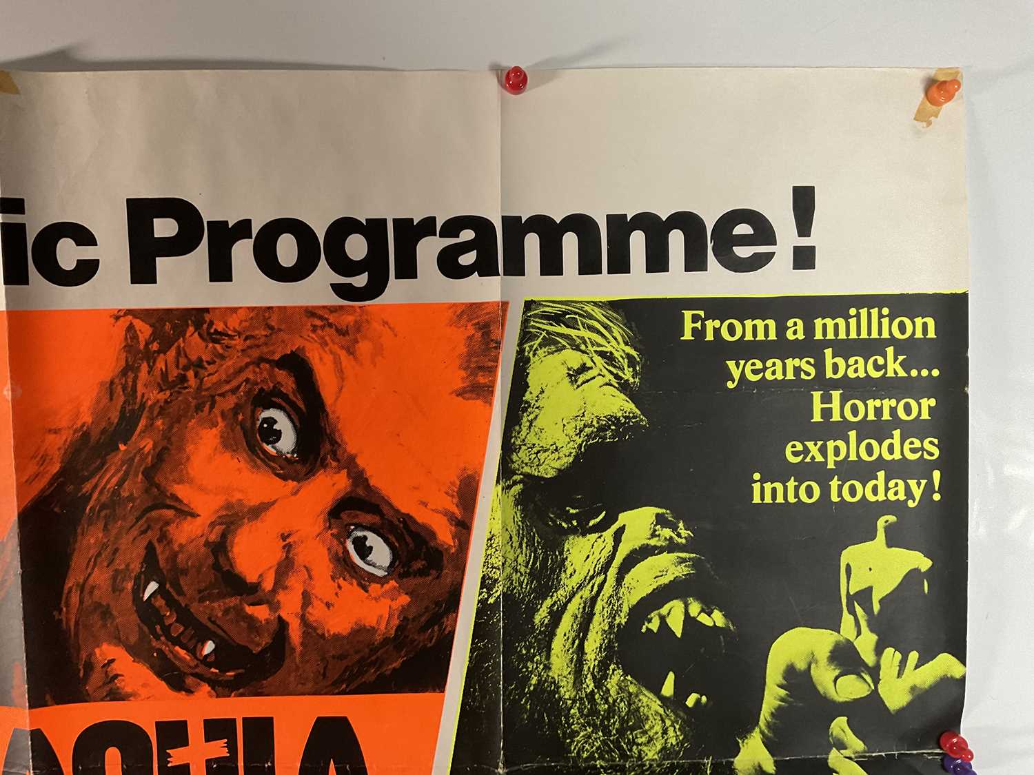 DRACULA A.D. 1972 / TROG (1972) Double-Bill UK Quad film poster, Tom Chantrell artwork classic - Image 4 of 8