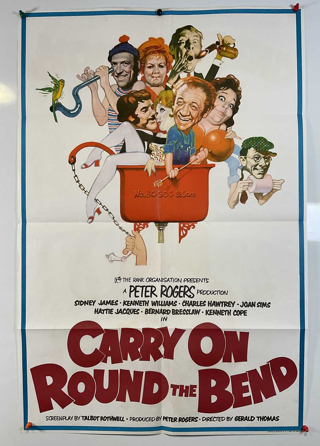 CARRY ON ROUND THE BEND (1971) UK / International one sheet poster, Arnaldo Putzu artwork, folded.
