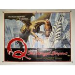 Q: THE WINGED SERPENT (1982) UK Quad film poster, artwork by Tom Chantrell, folded.