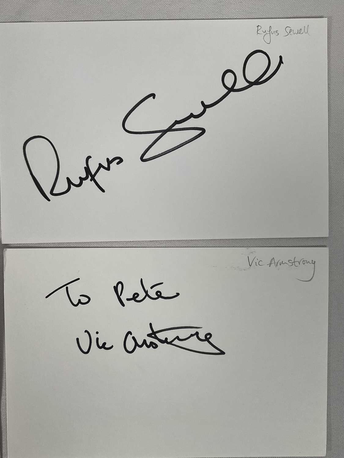 A large quantity of autograph cards signed by Hollywood actors to include RICHARD E GRANT, KEITH - Image 6 of 8