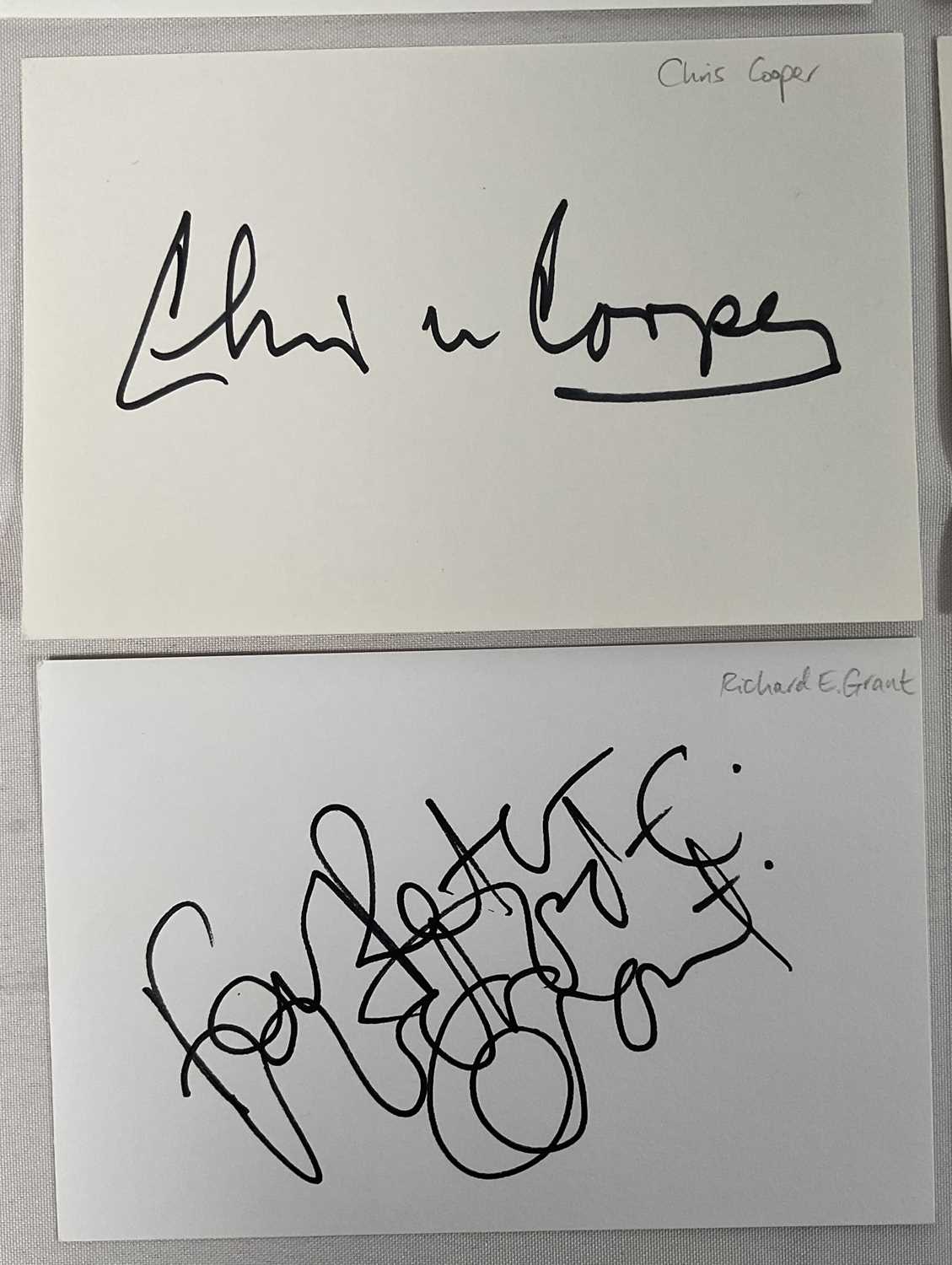 A large quantity of autograph cards signed by Hollywood actors to include RICHARD E GRANT, KEITH - Image 3 of 8