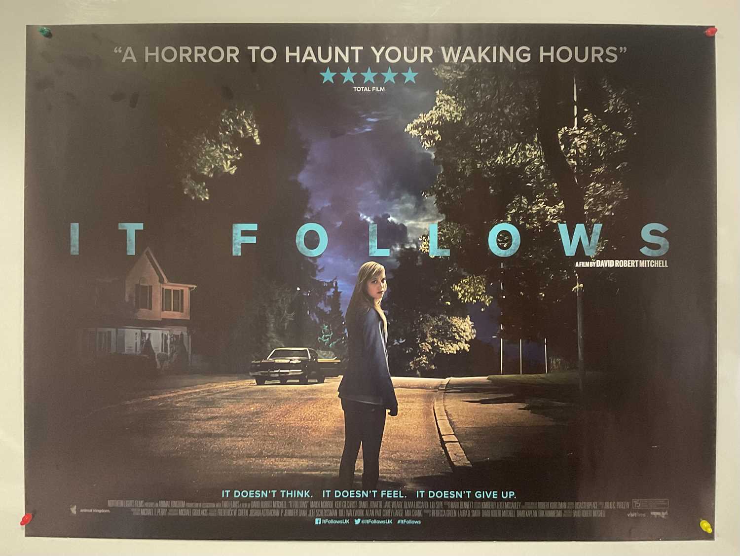 IT FOLLOWS (2014) UK Quad double-sided film poster - cult horror, rolled