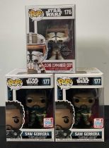 STAR WARS - A trio of vaulted Star Wars Funko Pops to include: Clone Commander Cody #176 Exclusive