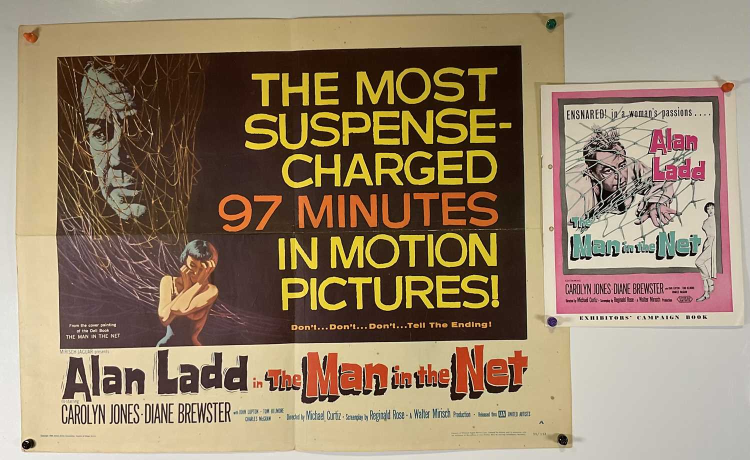 THE MAN IN THE NET (1959) US half sheet together with an exhibitors campaign book, Alan Ladd