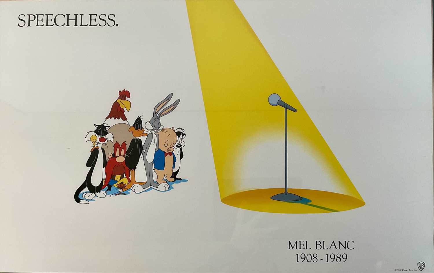 A 1989 Warner Brothers lithograph commemorating the life of legendary voice actor MEL BLANC,