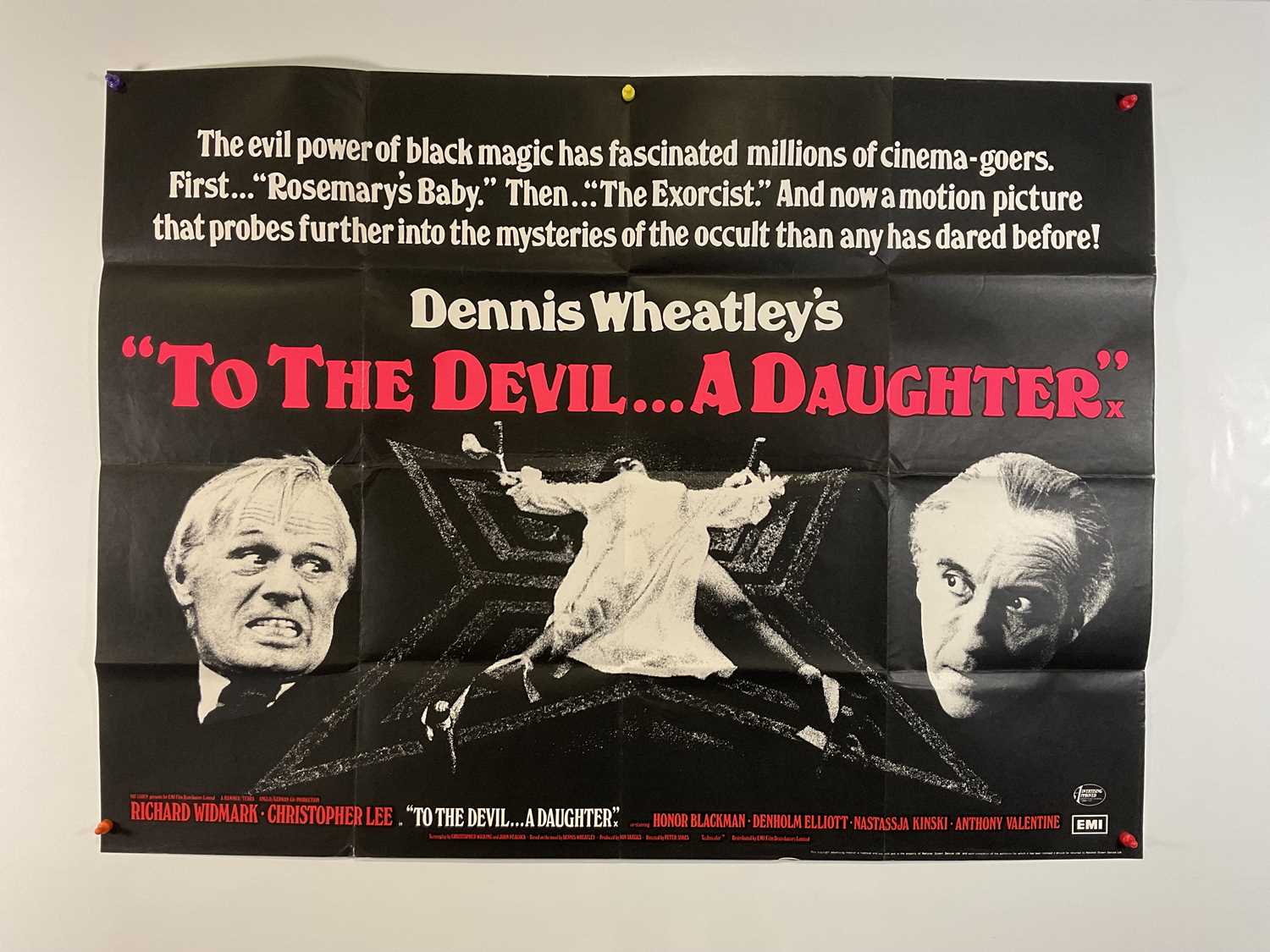 A group of Horror UK Quad film posters comprising TO THE DEVIL A DAUGHTER (1976), THE HOUSE IN - Image 2 of 4
